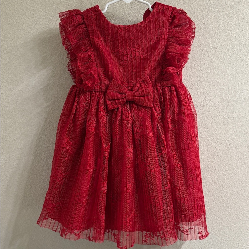 Pippa & Julie Red Ruffle Lace Dress